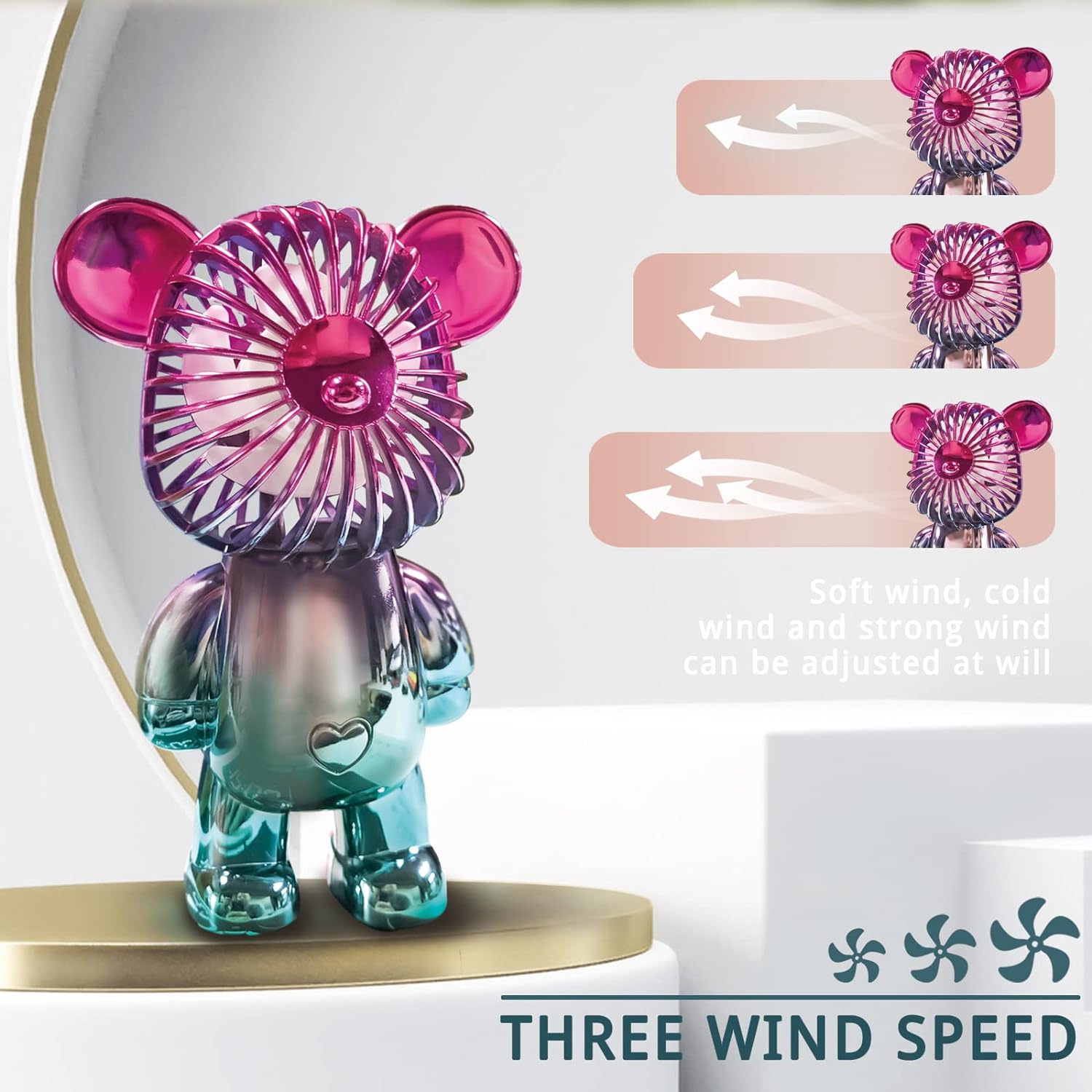 Ventilador De Oso Portatil Para Escritor